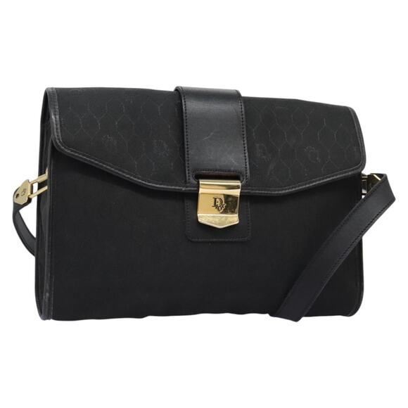 DIOR Honeycomb Canvas Shoulder Bag Black Gold - Picture 1 of 13